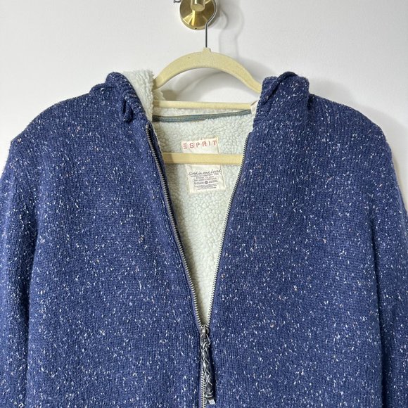 ESPRIT Blue Sherpa Lined Jacket Men's Small - Picture 2 of 7